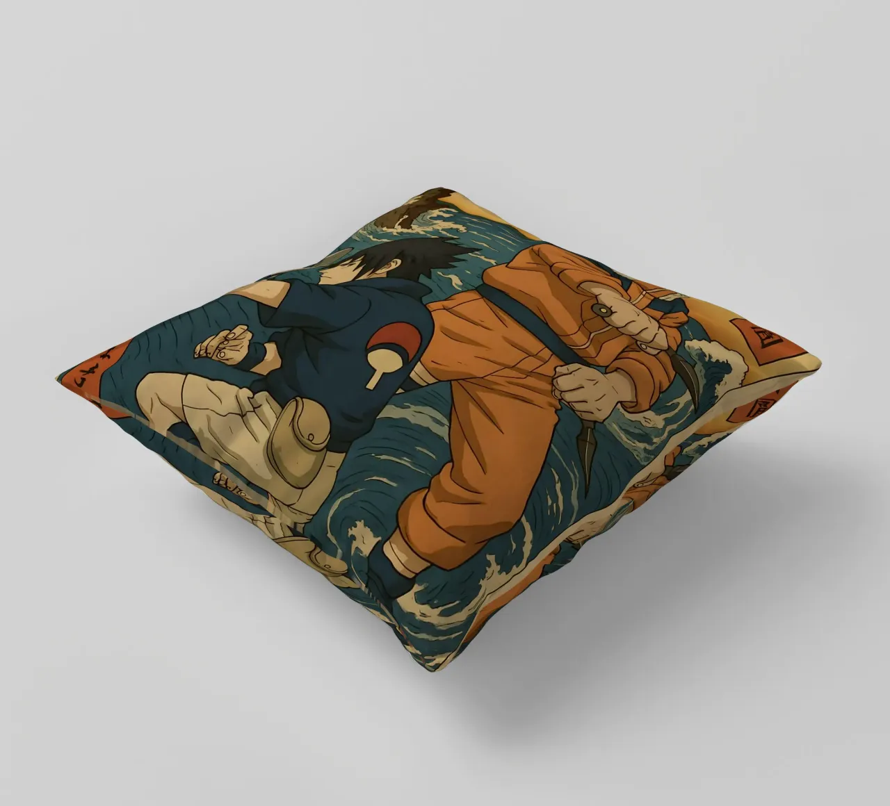 Vintage Naruto and Sasuke Japan Art cuscino da KakiHanryJP