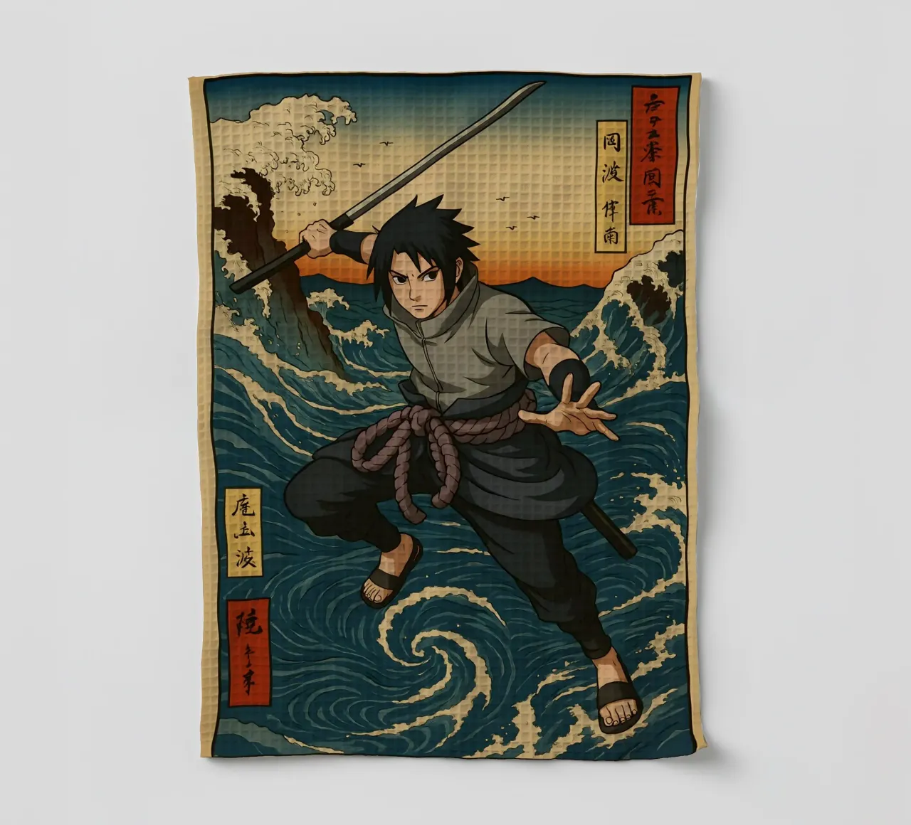 Vintage sasuke Japan Art canovaccio da cucina da KakiHanryJP