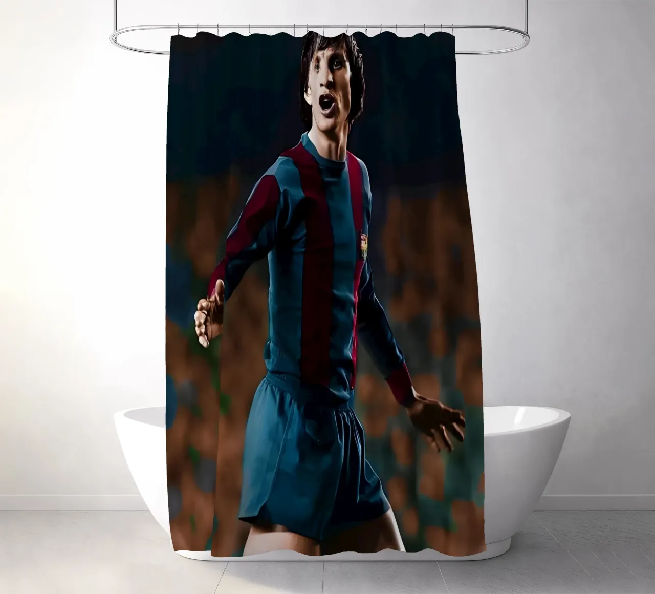 Johan Cruyff tenda da doccia da Low poly art