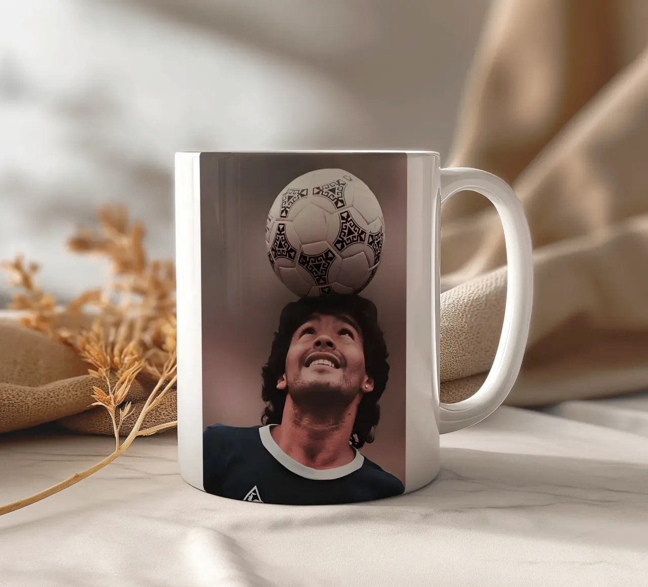 Maradona tazza in ceramica da Low poly art