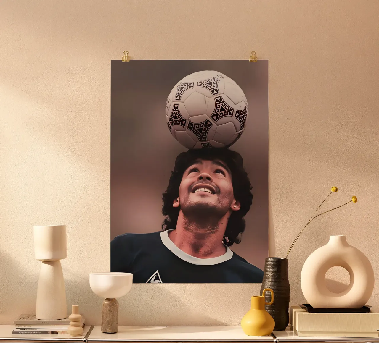 Maradona carta hahnemühle da Low poly art