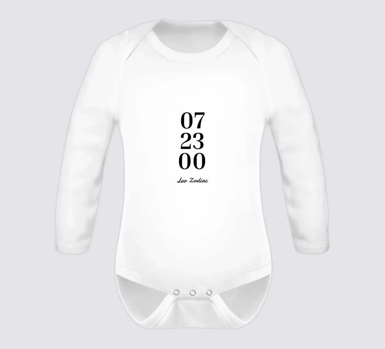 Personalisiertes Tierkreiszeichen Langarm Babybody von YV TYPOGRAPHY