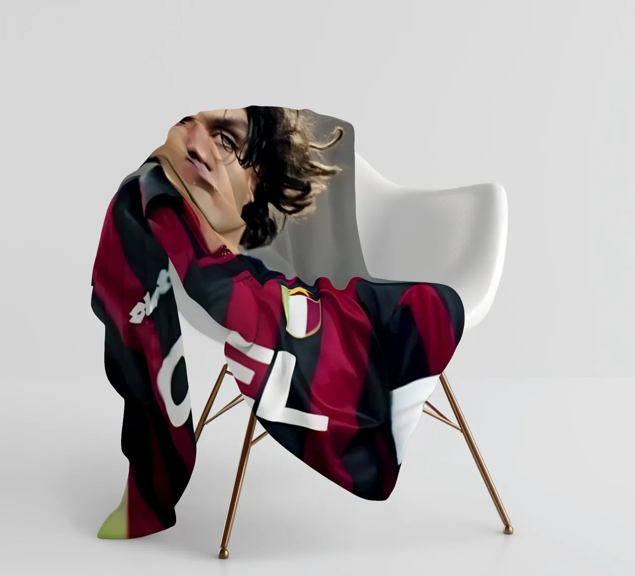 Paolo Maldini coperta in pile da Low poly art