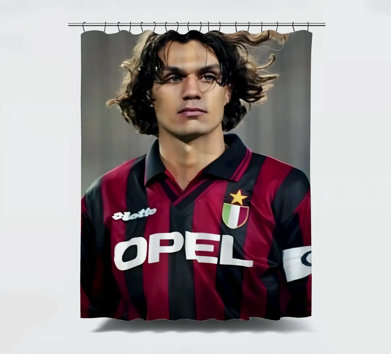 Paolo Maldini shower curtain by Low poly art