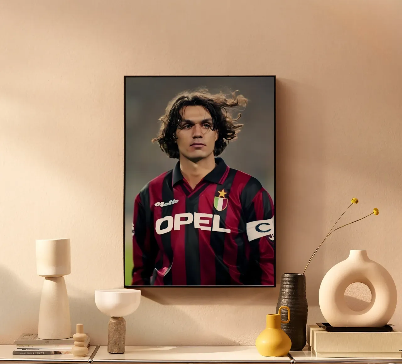 Paolo Maldini alluminio dibond da Low poly art