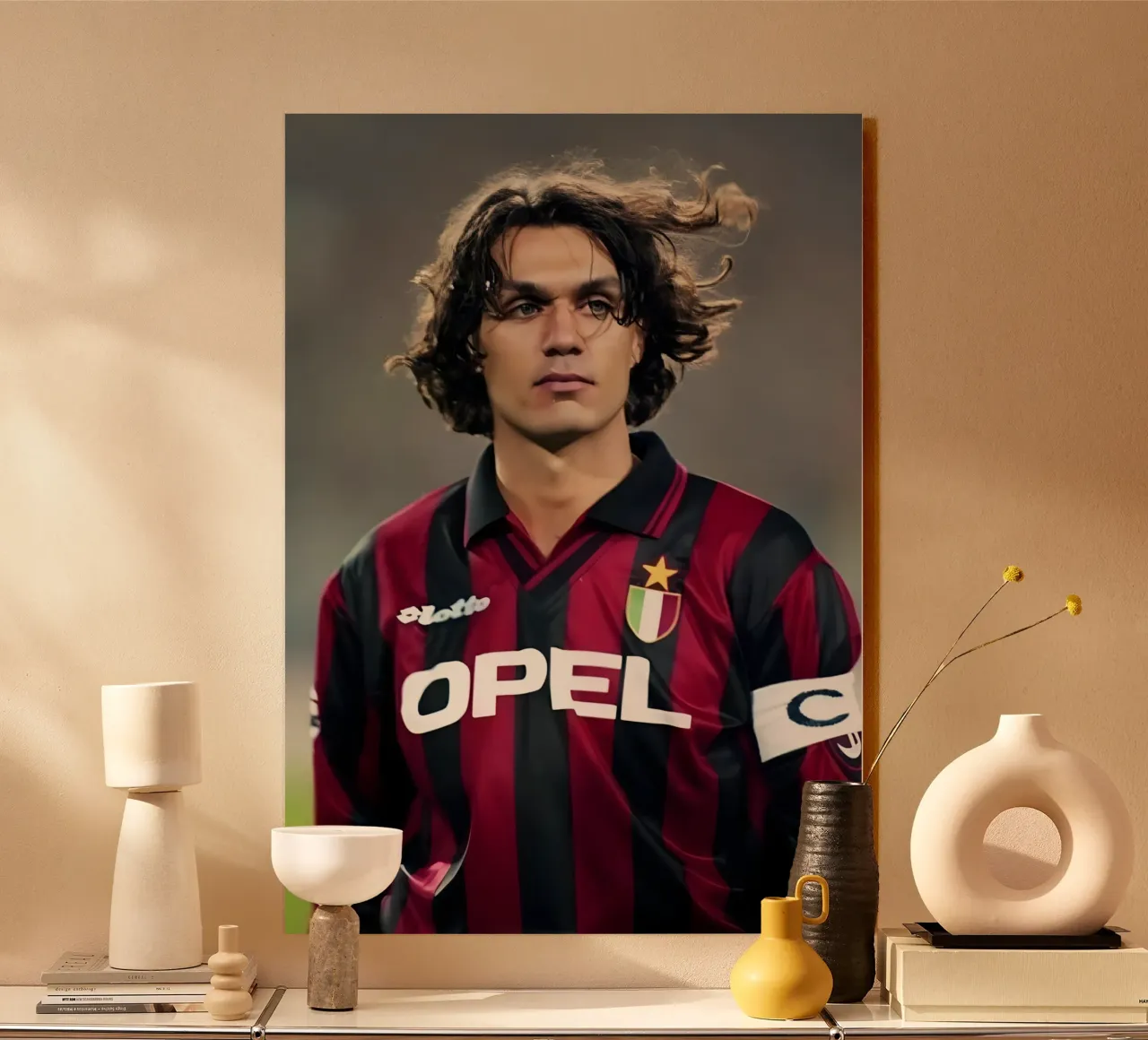 Paolo Maldini alluminio dibond da Low poly art