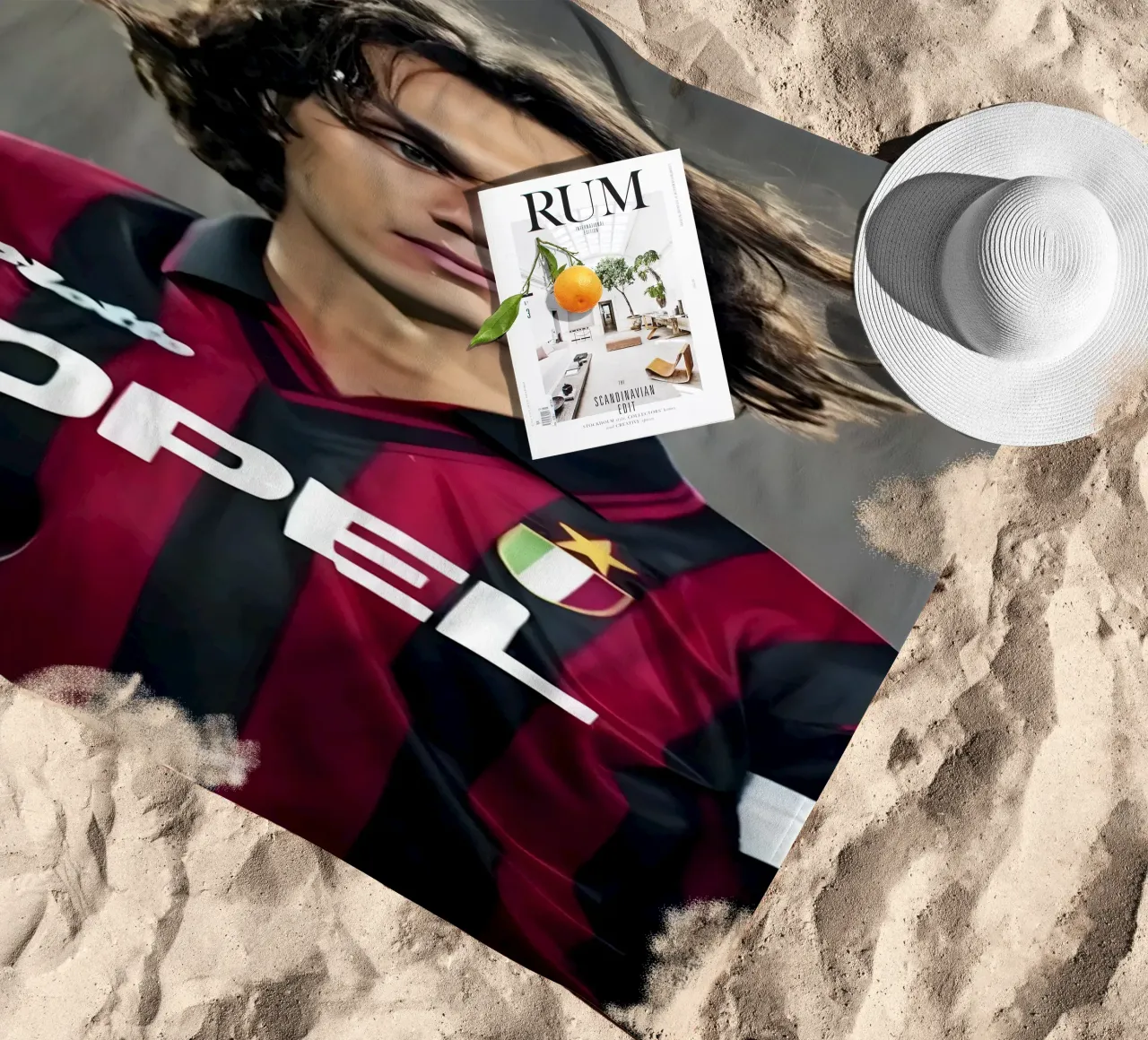 Paolo Maldini telo mare da Low poly art