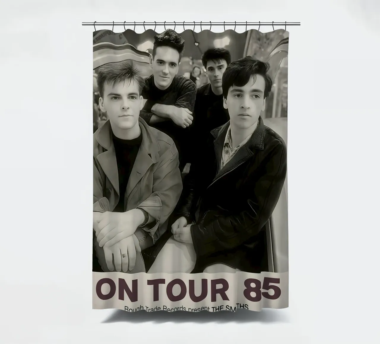 KOATY Canvas Wall Art The Smiths on Tour 1985 Vintage Home shower curtain by DGUnder