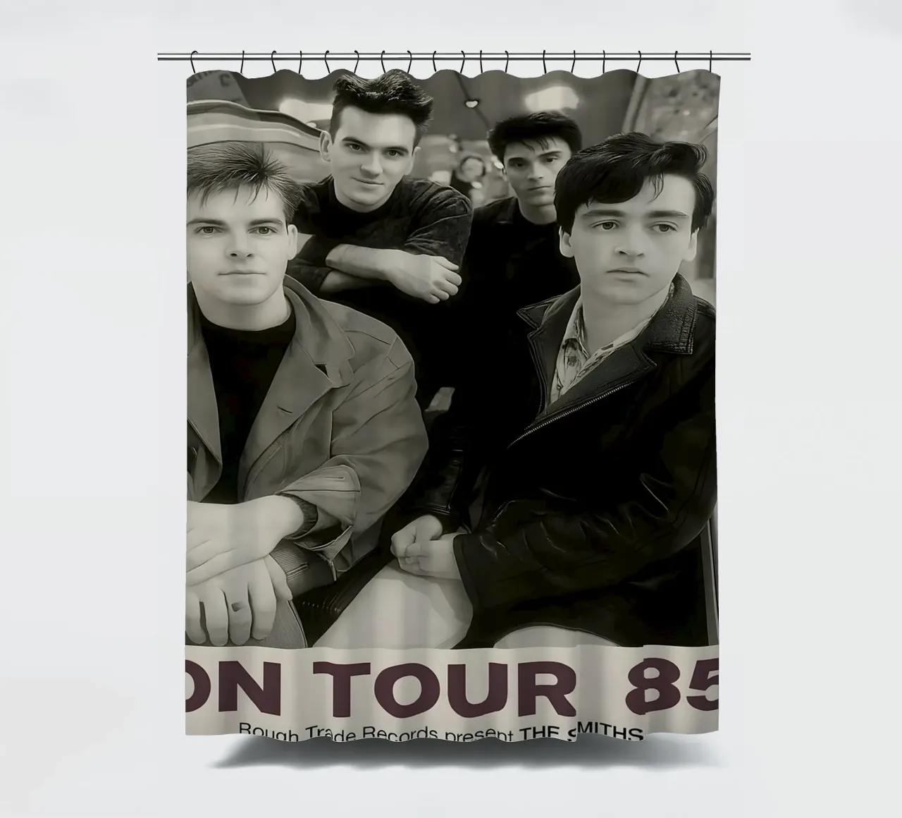 KOATY Canvas Wall Art The Smiths on Tour 1985 Vintage Home shower curtain by DGUnder