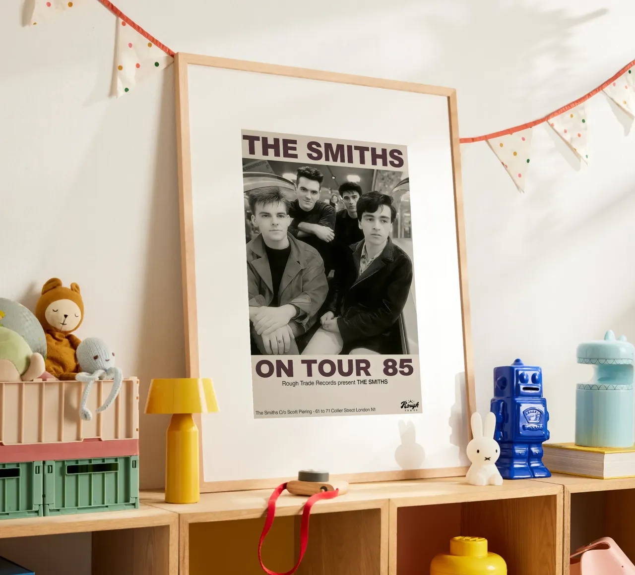 KOATY Canvas Wall Art The Smiths on Tour 1985 Vintage Home poster con telaio in legno da DGUnder