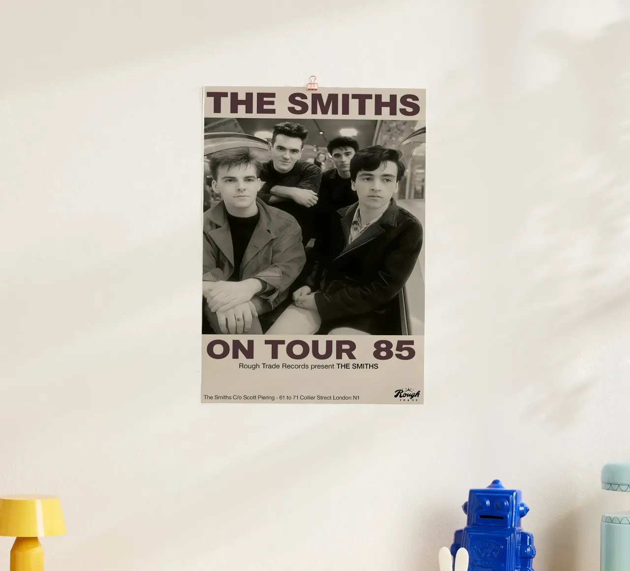 KOATY Canvas Wall Art The Smiths on Tour 1985 Vintage Home poster con telaio in legno da DGUnder