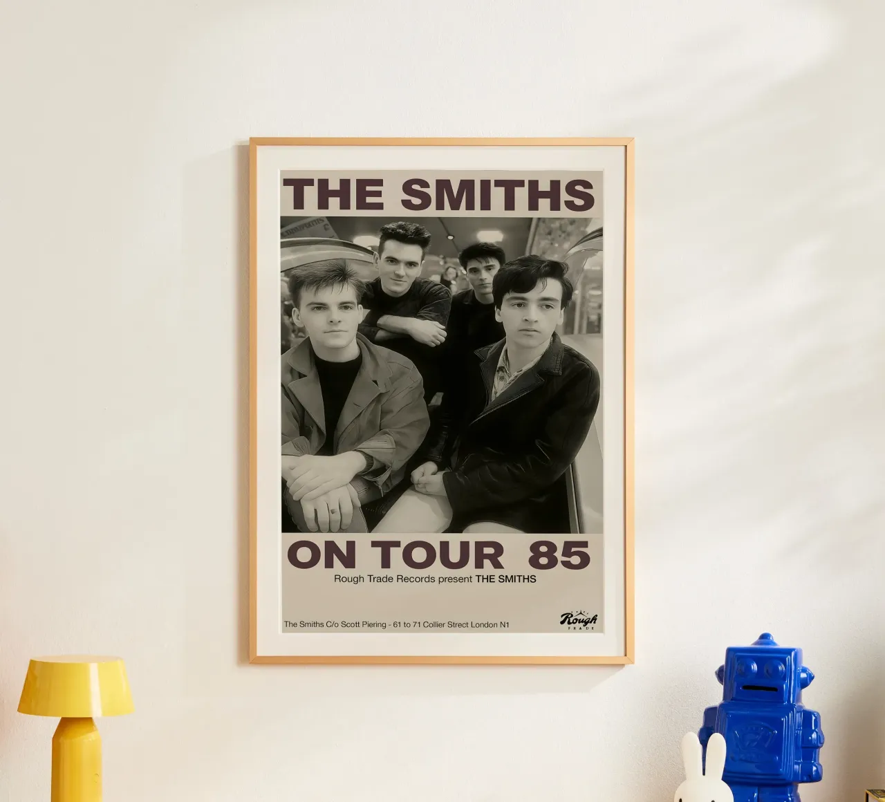 KOATY Canvas Wall Art The Smiths on Tour 1985 Vintage Home poster con telaio in legno da DGUnder