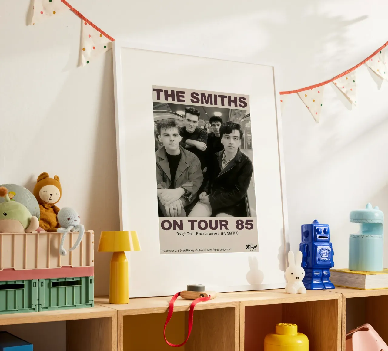 KOATY Canvas Wall Art The Smiths on Tour 1985 Vintage Home poster con telaio in legno da DGUnder