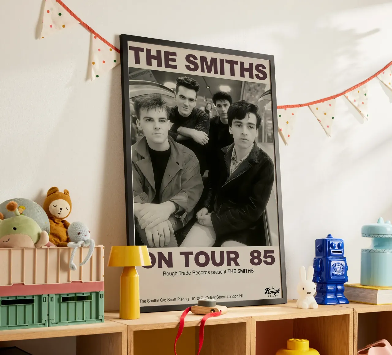 KOATY Canvas Wall Art The Smiths on Tour 1985 Vintage Home poster con telaio in legno da DGUnder