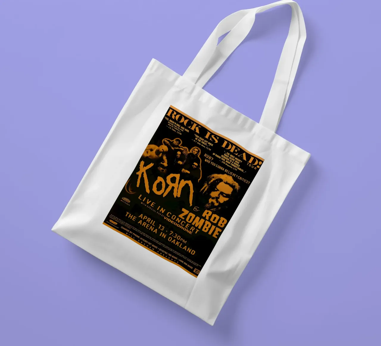 KORN Rob Zombie Poster borsa in juta da DGUnder