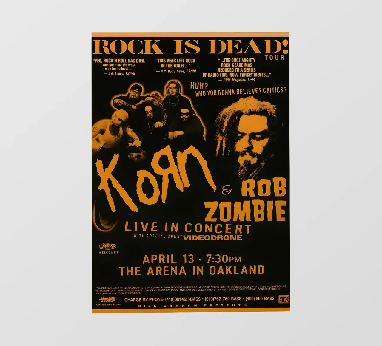 KORN Rob Zombie Poster telo in pvc da DGUnder