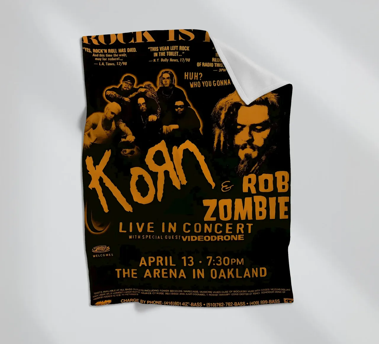 KORN Rob Zombie Poster coperta in pile da DGUnder