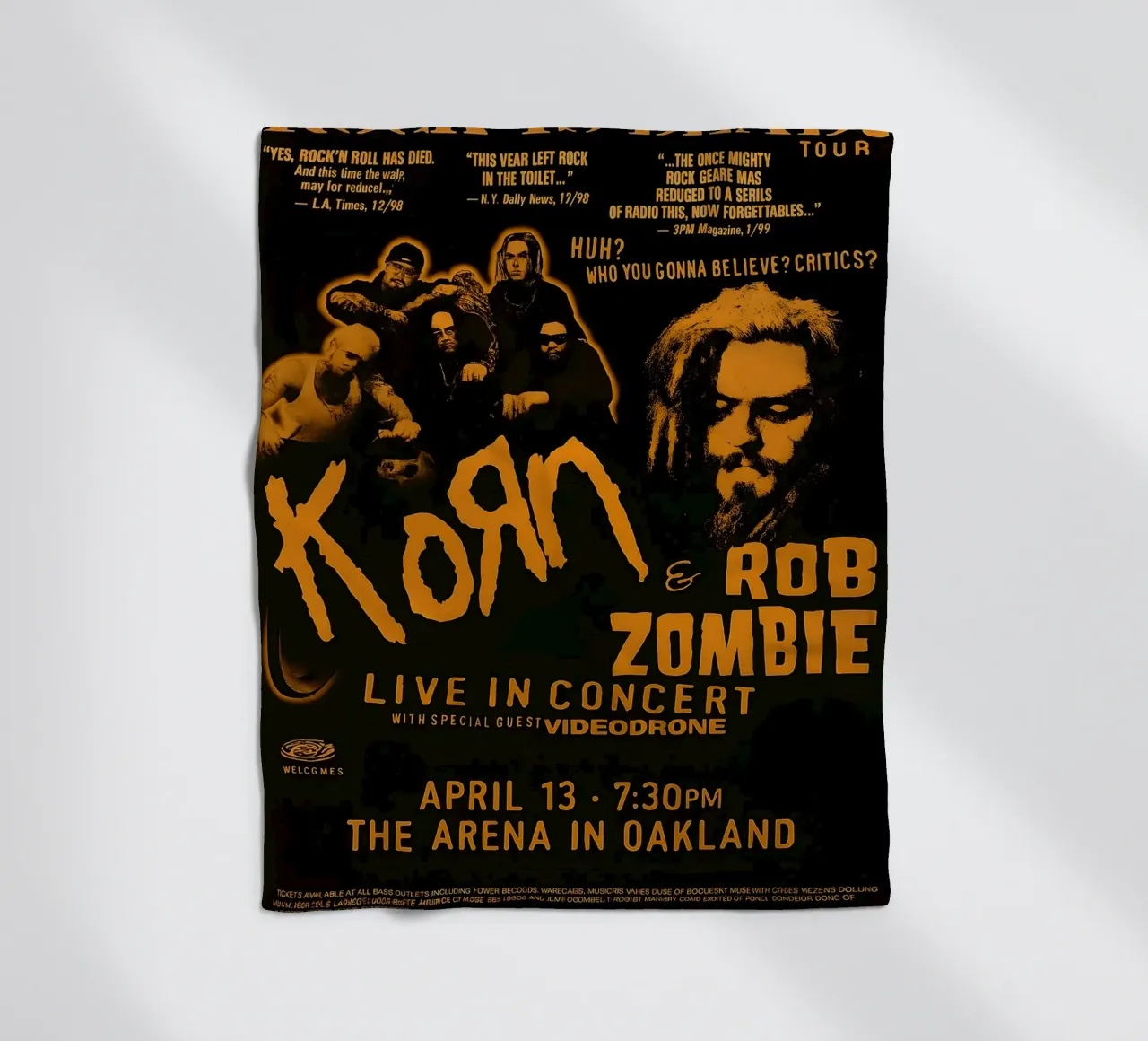 KORN Rob Zombie Poster coperta in pile da DGUnder