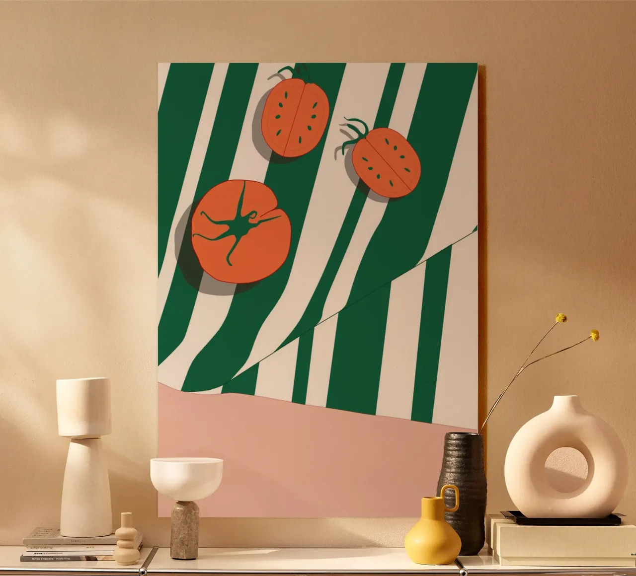 Picnic con i pomodori alluminio dibond da studio bassotto