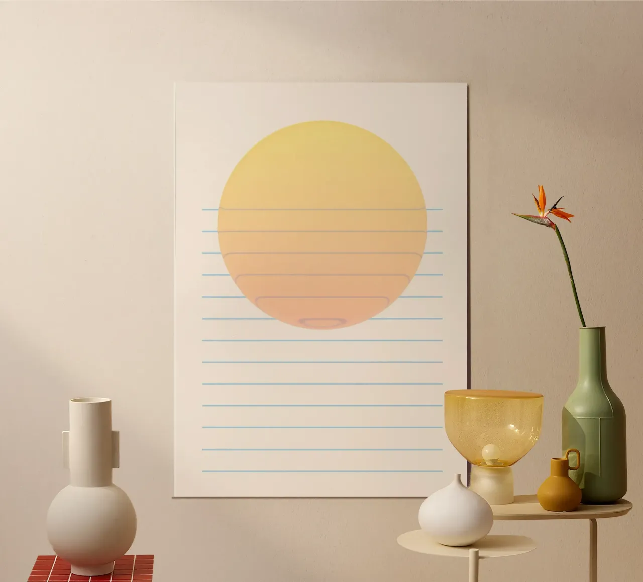 Tramonto astratto in riva al mare alluminio dibond da Katja Stehle Design