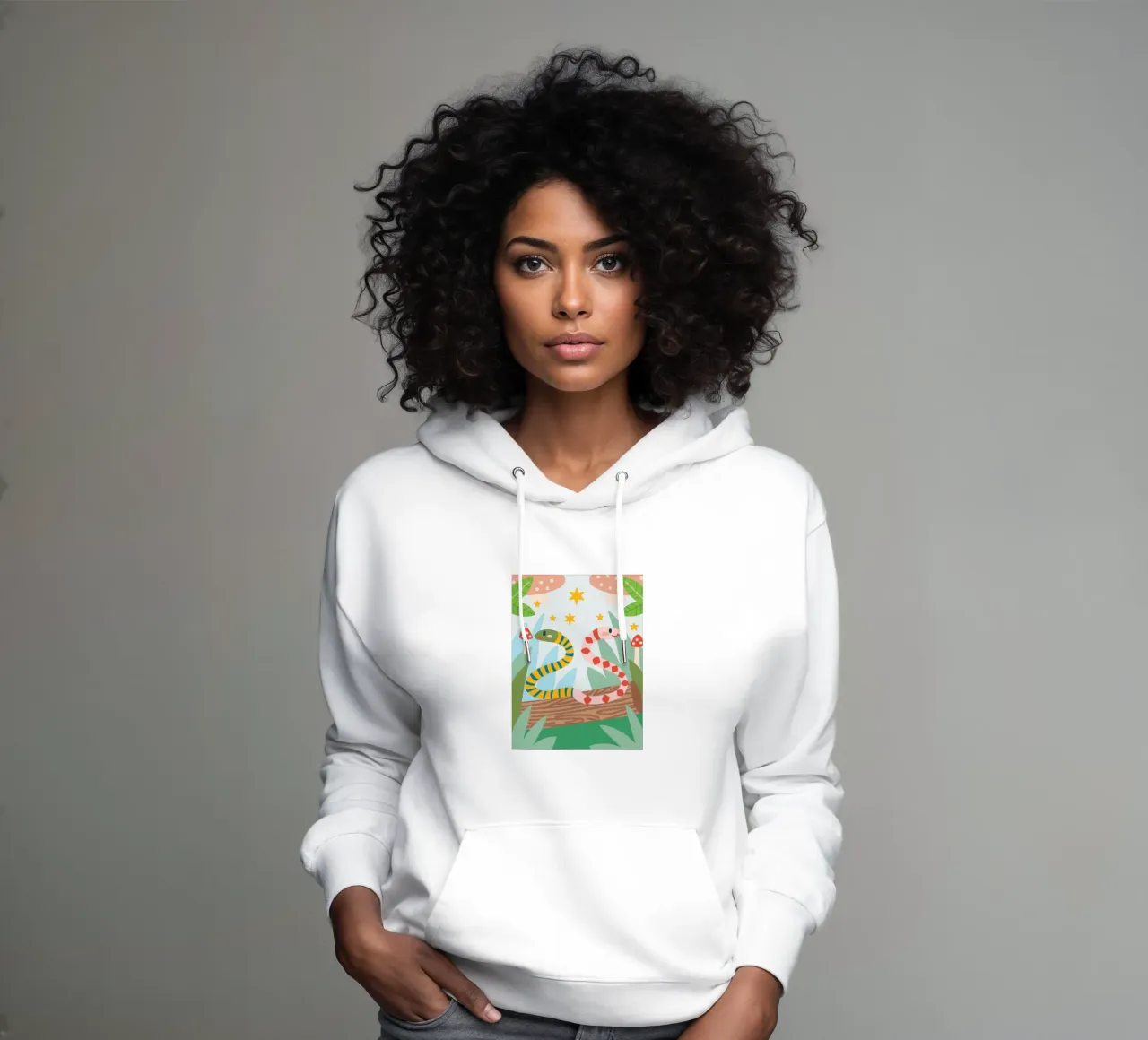 Due serpenti felpa con cappuccio da CUTE ANIMALS