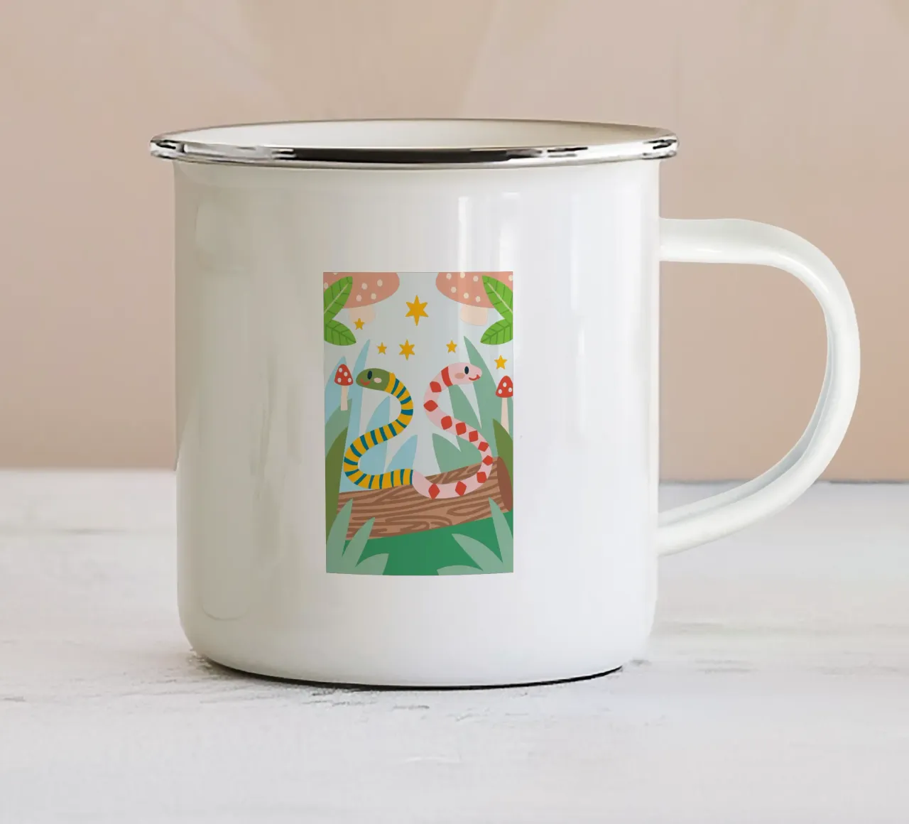 Due serpenti tazza in smalto da CUTE ANIMALS