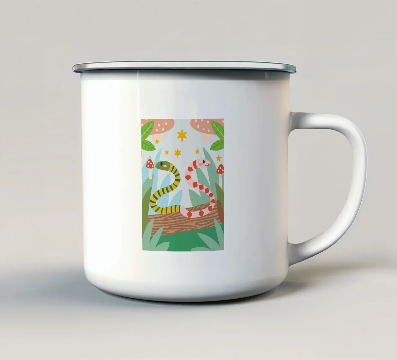 Due serpenti tazza in smalto da CUTE ANIMALS