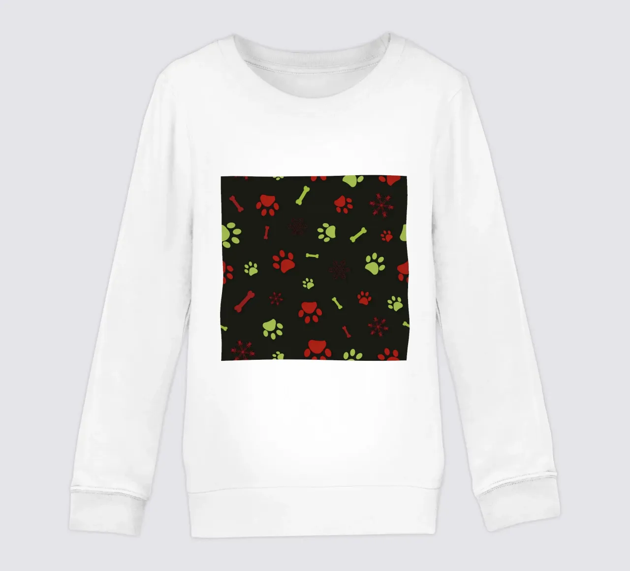 Christmas design seamless paw prints pattern kids sweatshirt by gulsengunel