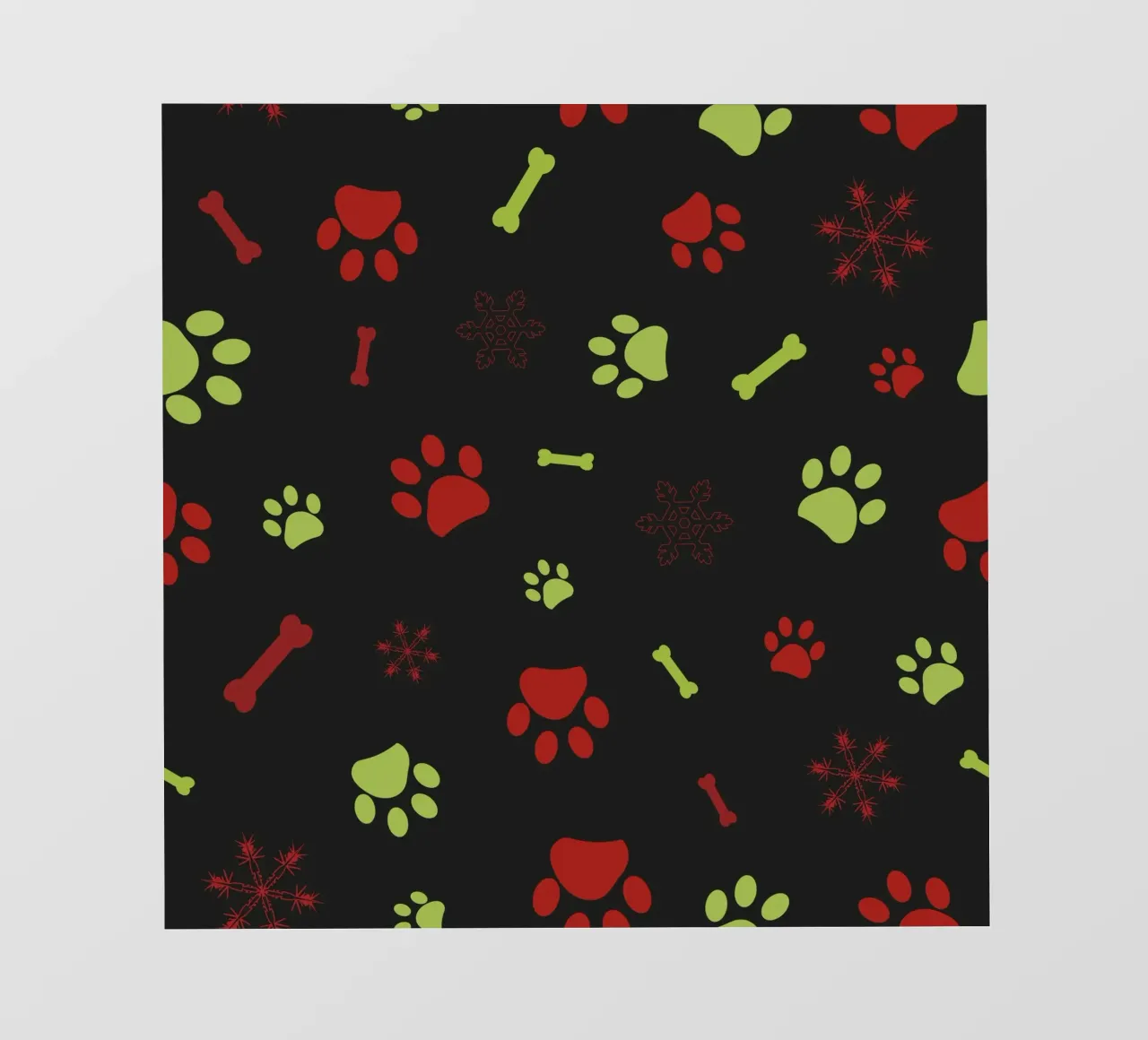 Christmas design seamless paw prints pattern pvc cover by gulsengunel