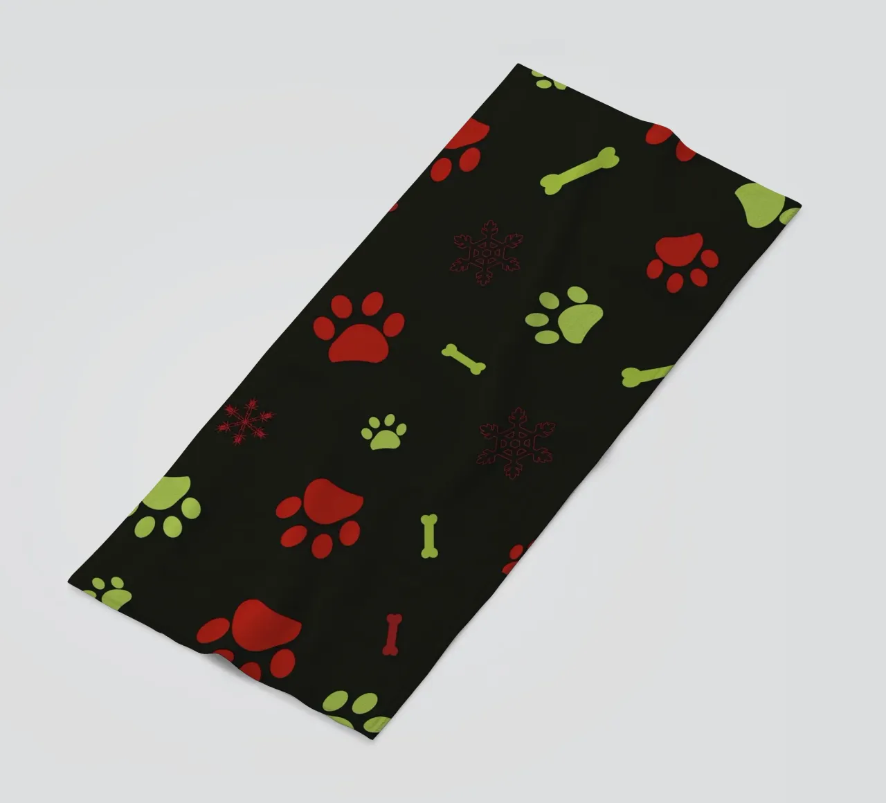Christmas design seamless paw prints pattern beach towel by gulsengunel