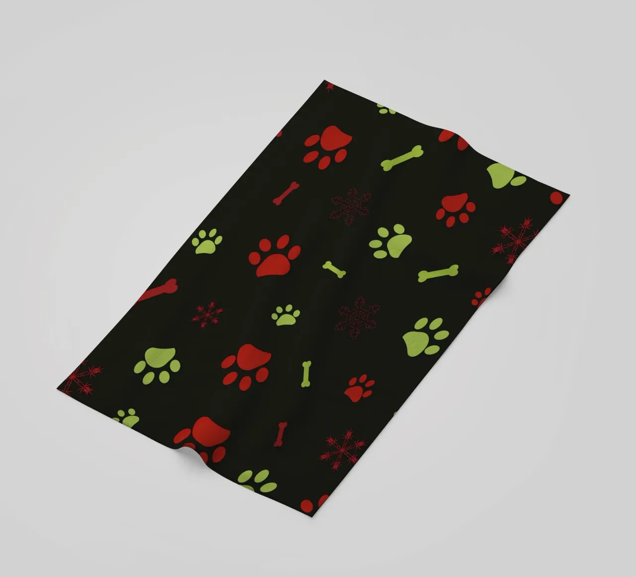 Christmas design seamless paw prints pattern beach towel by gulsengunel