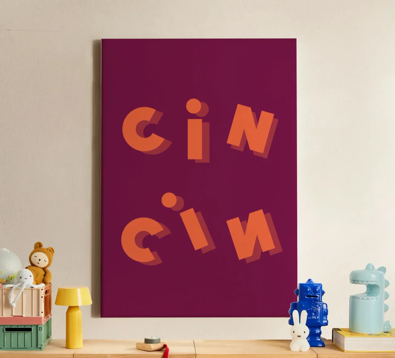 Cin Cin tela con Cornice a cassetta da studio bassotto