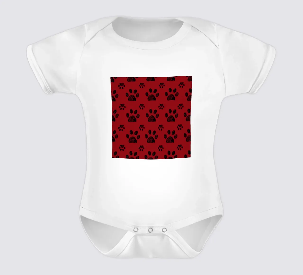 Christmas design seamless paw prints pattern short-sleeve baby romper by gulsengunel