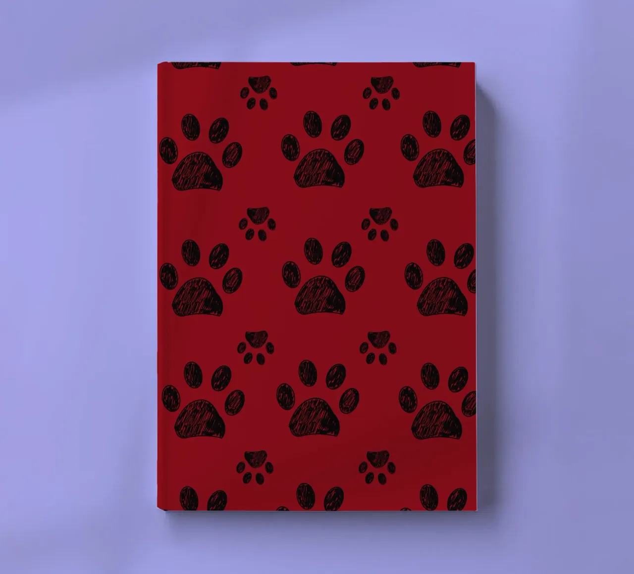 Christmas design seamless paw prints pattern notebook by gulsengunel
