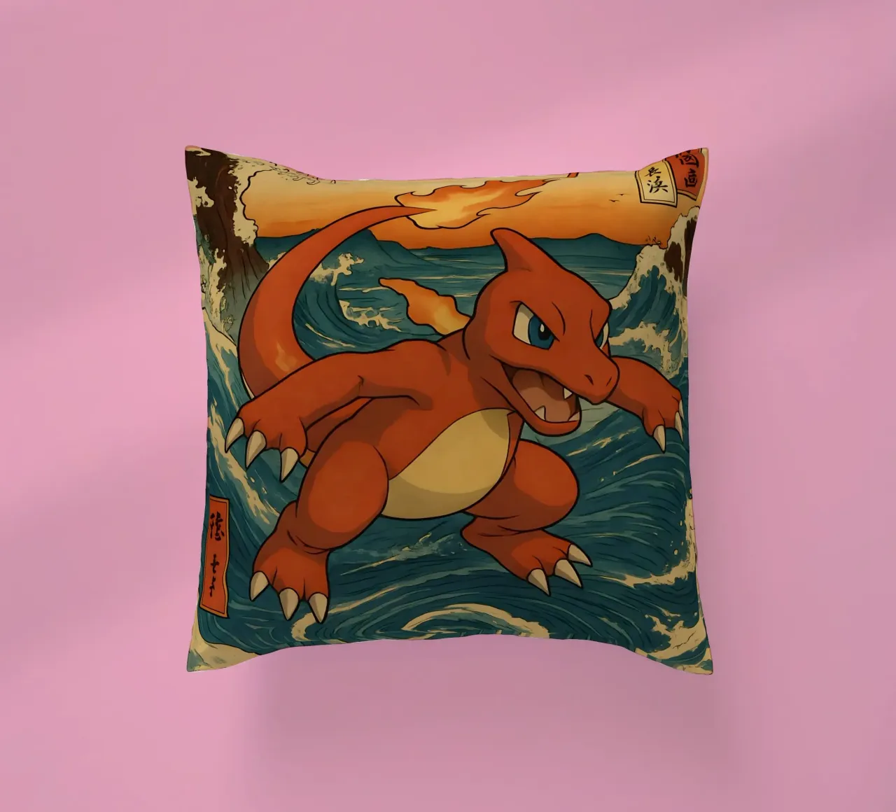 Vinatge Charmeleon Japan Art cuscino da KakiHanryJP
