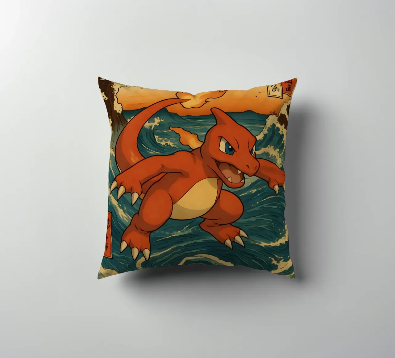 Vinatge Charmeleon Japan Art cuscino da KakiHanryJP