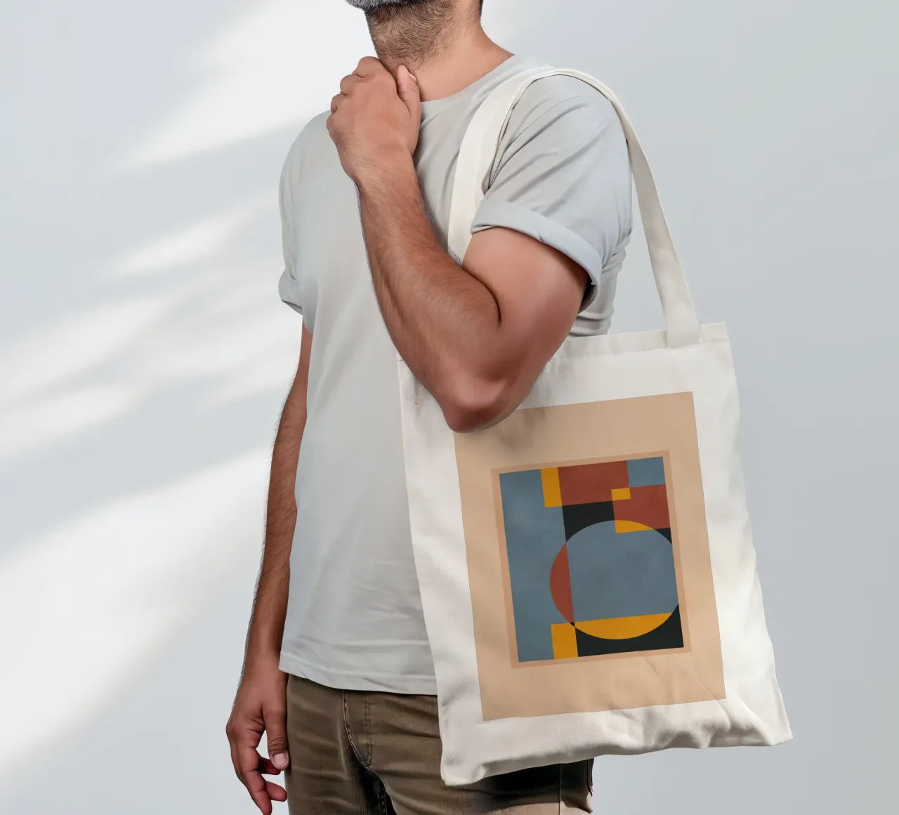 Minimal Geometric Art 1 borsa in juta da cityart