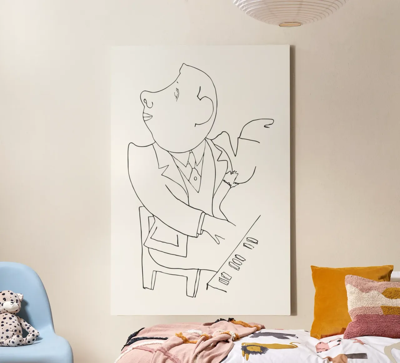 Jean Cocteau - Kunstwerk 2 canvas met Baklijst van https://www.juniqe.com/uk/shop/Henndraws
