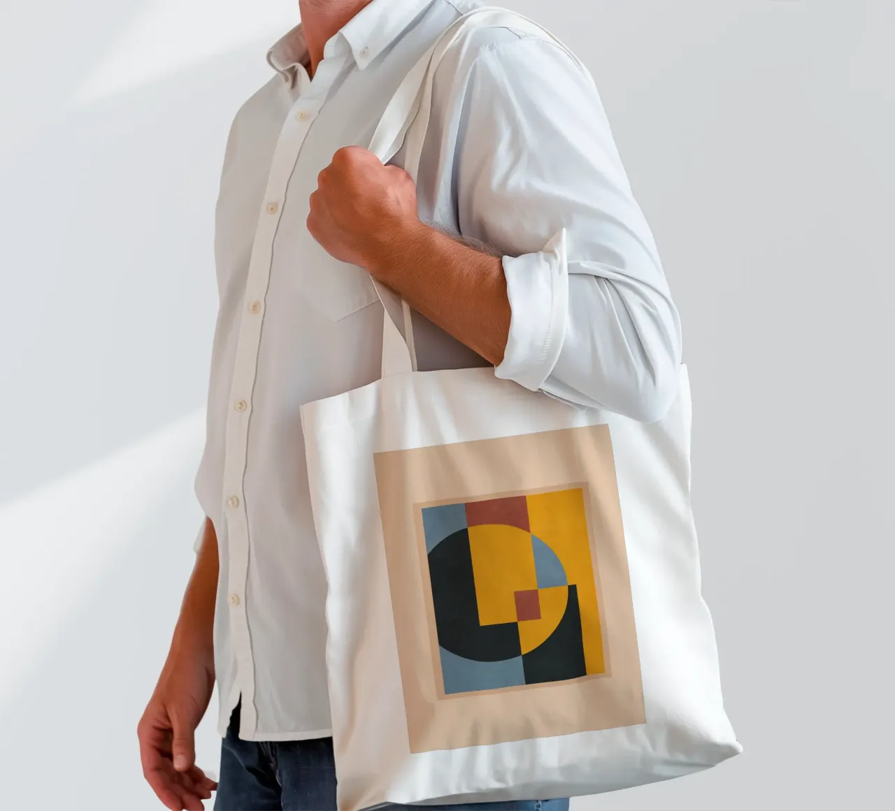 Minimal Geometric Art 2 borsa in juta da cityart