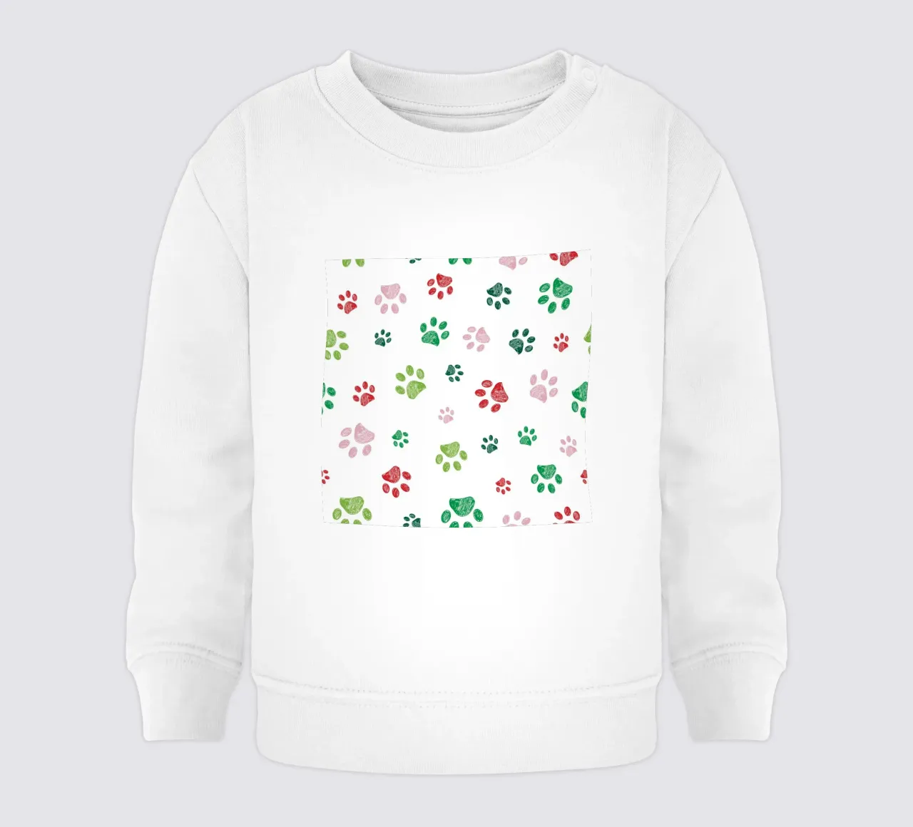 Christmas design seamless paw prints pattern baby sweatshirt by gulsengunel