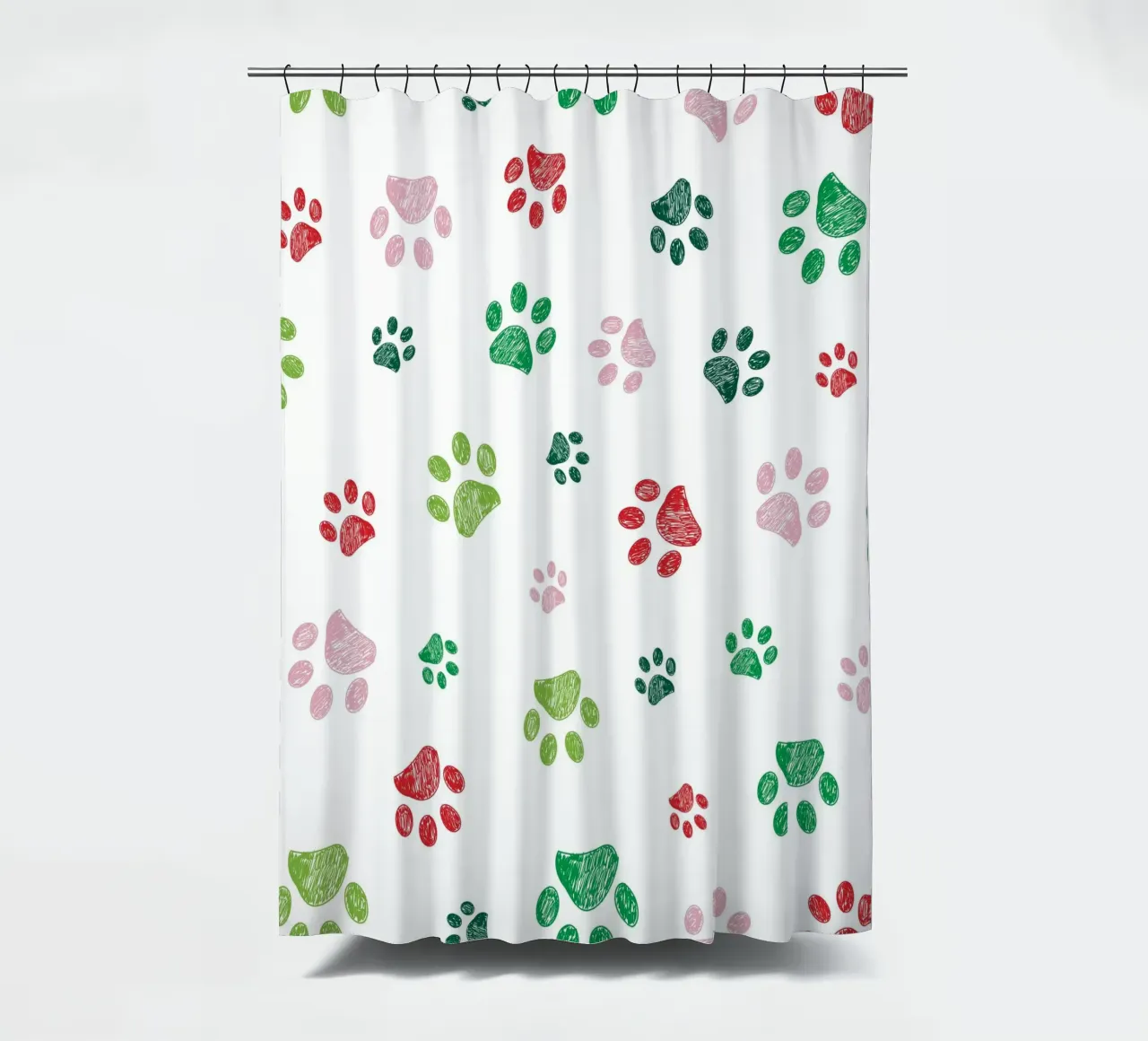 Diseño de Navidad patrón de huellas sin fisuras cortina de baño de gulsengunel