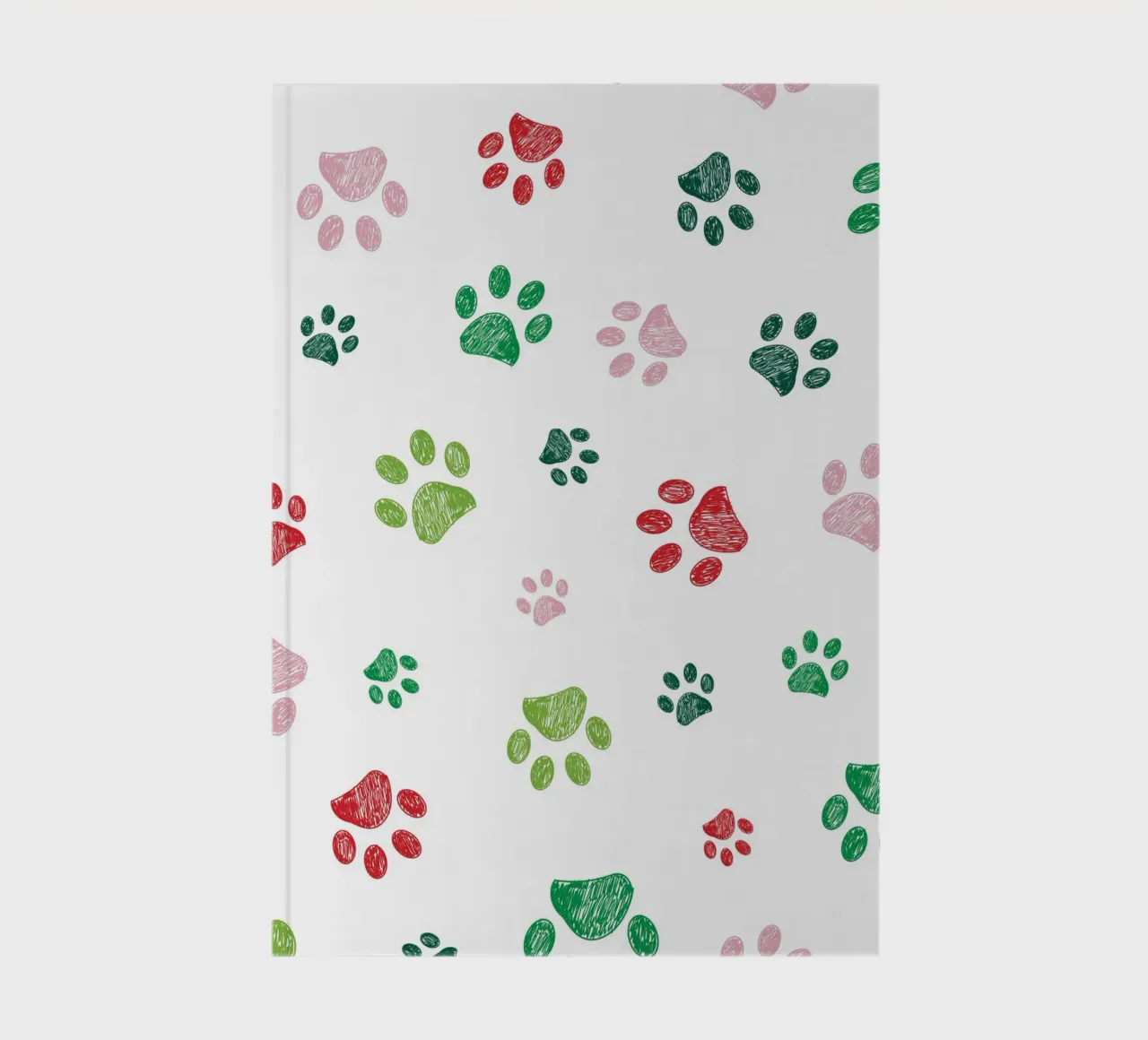 Christmas design seamless paw prints pattern notebook by gulsengunel