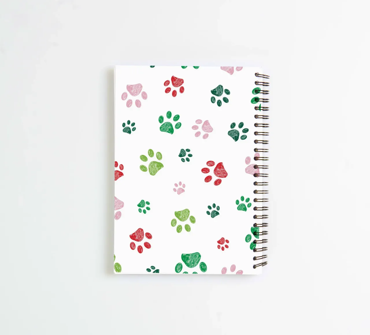 Christmas design seamless paw prints pattern spiral notebook by gulsengunel