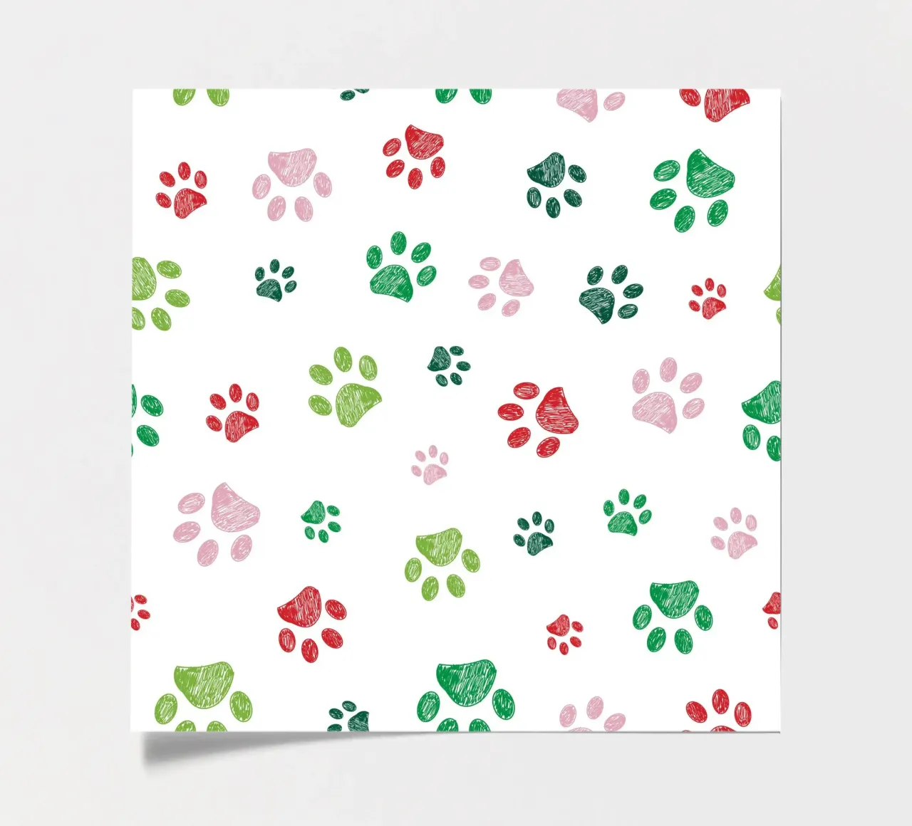 Christmas design seamless paw prints pattern sticker sheet by gulsengunel