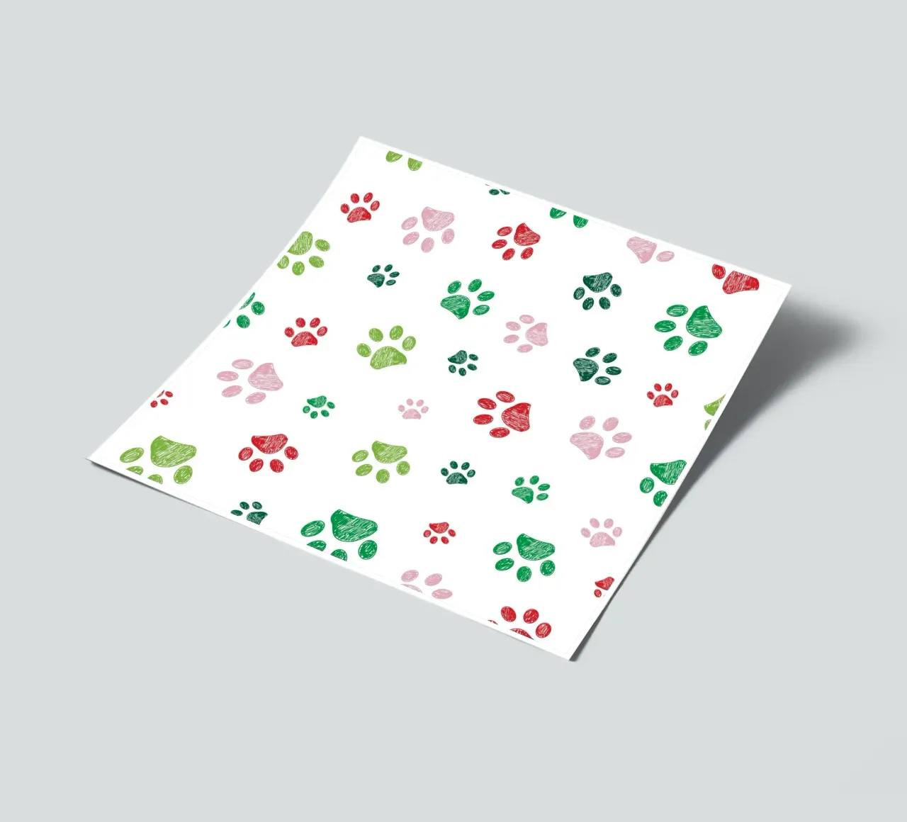 Christmas design seamless paw prints pattern sticker sheet by gulsengunel