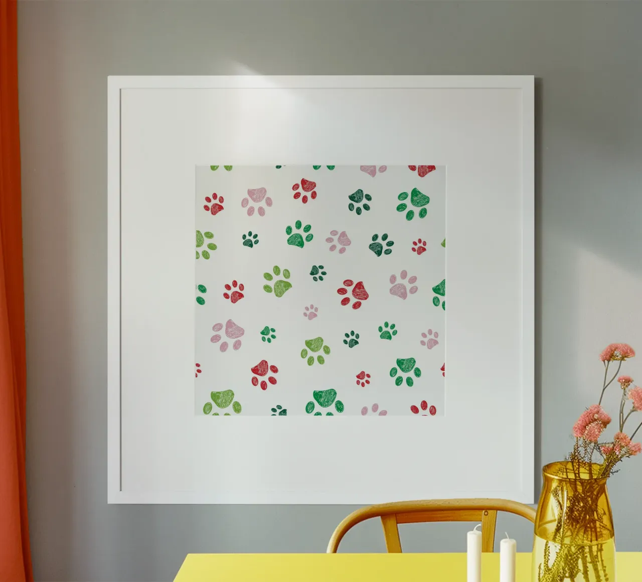 Christmas design seamless paw prints pattern hahnemühle by gulsengunel