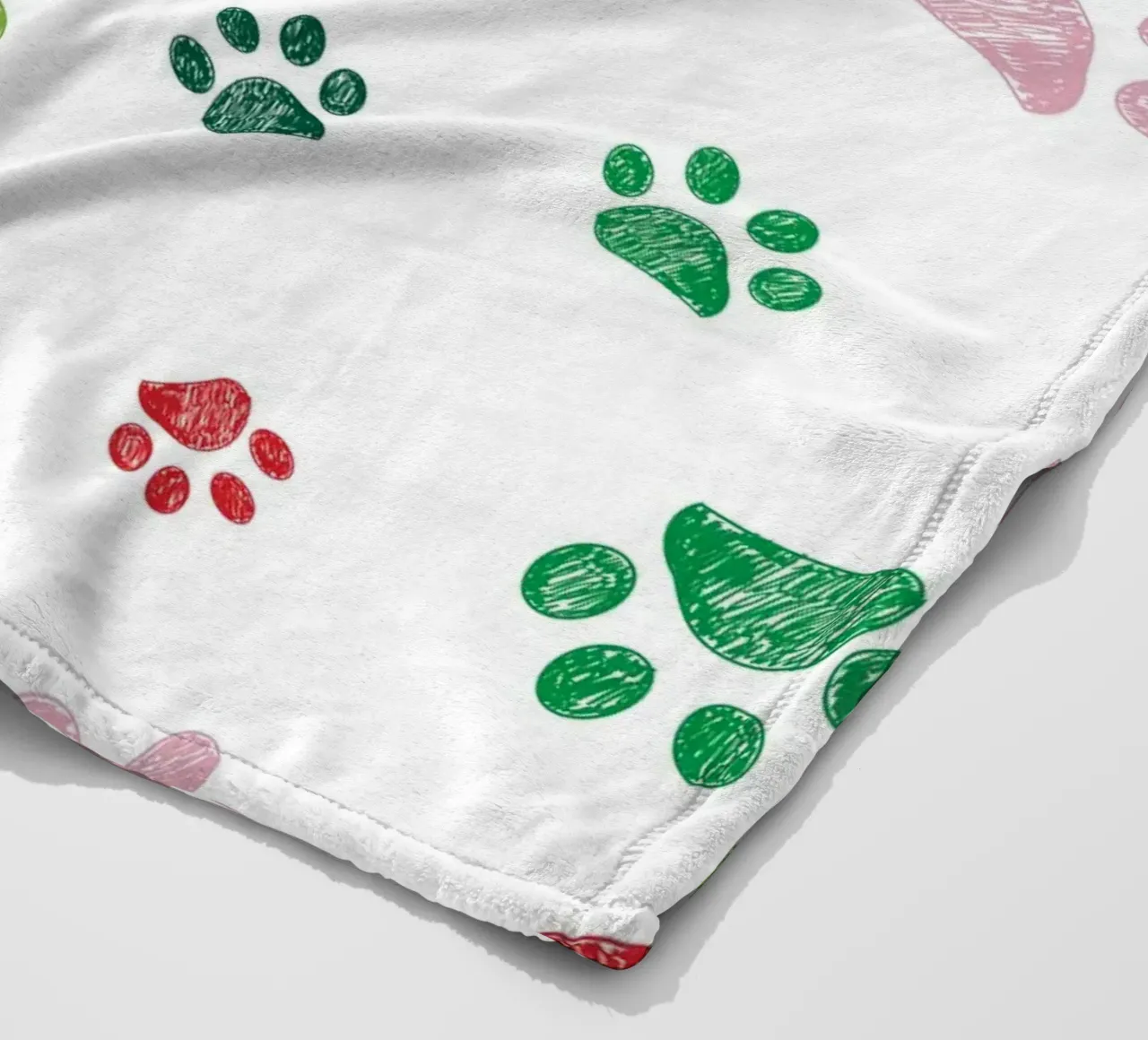 Christmas design seamless paw prints pattern fleece blanket by gulsengunel