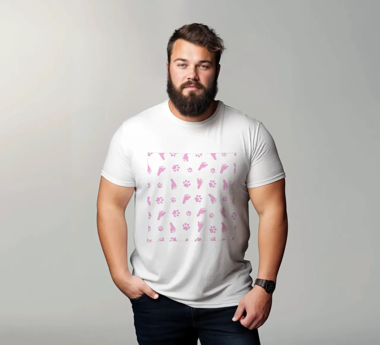 Impronte di piedi e di zampe t-shirt da gulsengunel