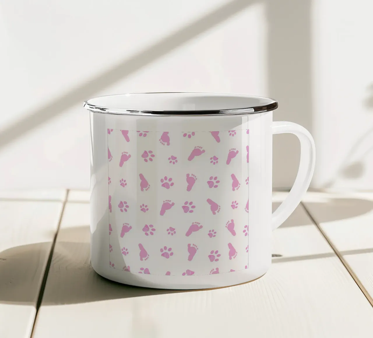 Impronte di piedi e di zampe tazza in smalto da gulsengunel