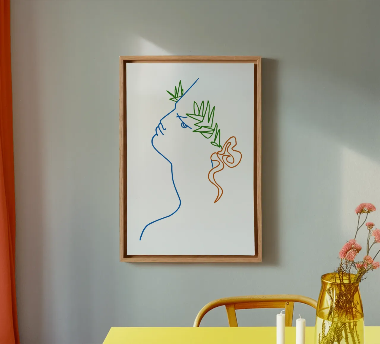 Jean Cocteau - Kunstwerk 4 canvas met Baklijst van https://www.juniqe.com/uk/shop/Henndraws